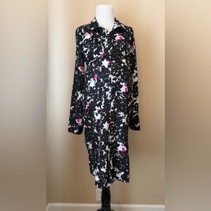 Motherhood Maternity Black and Pink floral Long Sleeve Dress